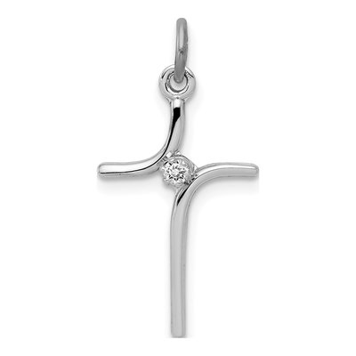 Sterling Silver CZ Cross Pendant