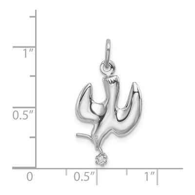 Sterling Silver CZ Dove Pendant – view 5
