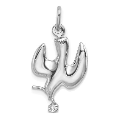 Sterling Silver CZ Dove Pendant