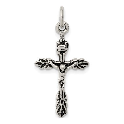 Sterling Silver Antiqued Crucifix Pendant