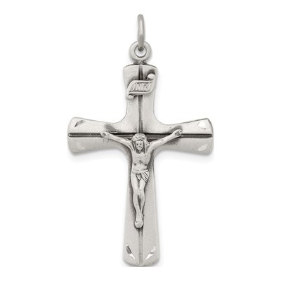 Sterling Silver Antiqued Crucifix Pendant
