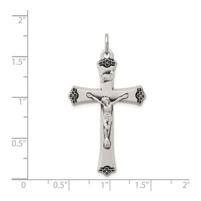 Sterling Silver Antiqued Corpus Cross Pendant – view 4