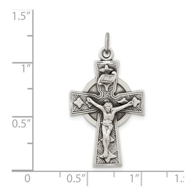 Sterling Silver Irish Crucifix Cross Pendant – view 4