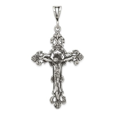 Sterling Silver Antiqued Crucifix Pendant