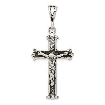 Sterling Silver Antiqued Crucifix Pendant