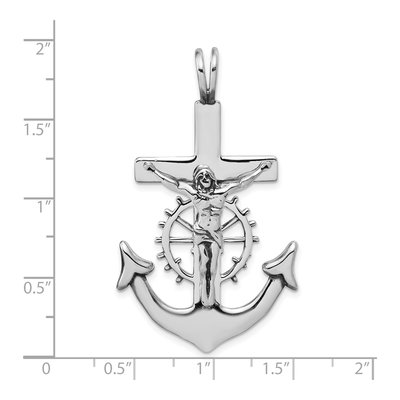 Sterling Silver Antiqued Mariner Crucifix Charm – view 5