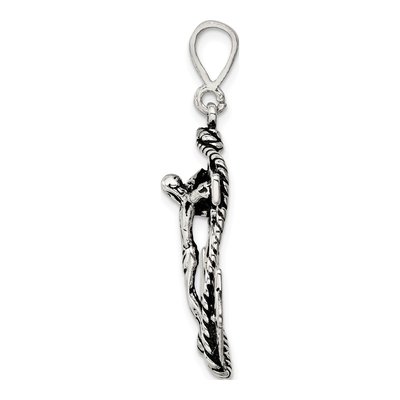 Sterling Silver Antiqued Mariner Crucifix Charm – view 3