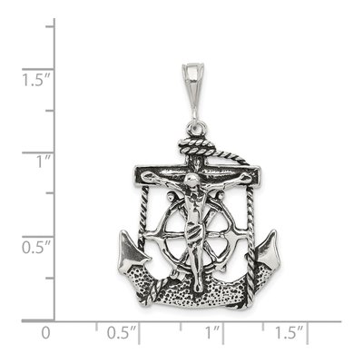 Sterling Silver Antiqued Mariner Crucifix Charm – view 4