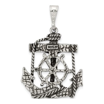 Sterling Silver Antiqued Mariner Crucifix Charm – view 5