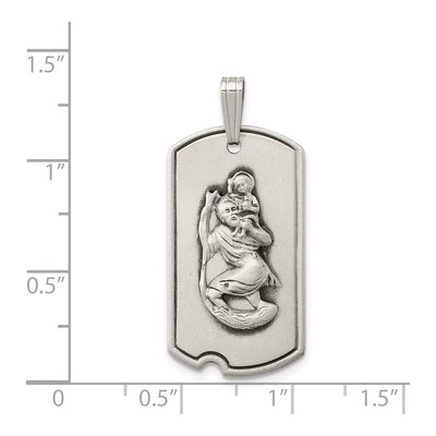 Sterling Silver St Christopher Dog Tag Pendant – view 5