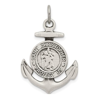 Sterling Silver St Christopher Anchor Pendant