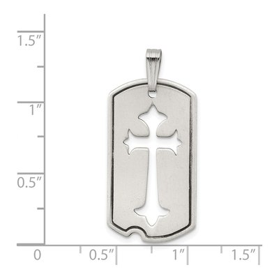 Sterling Silver Dog Tag Cross Pendant – view 4