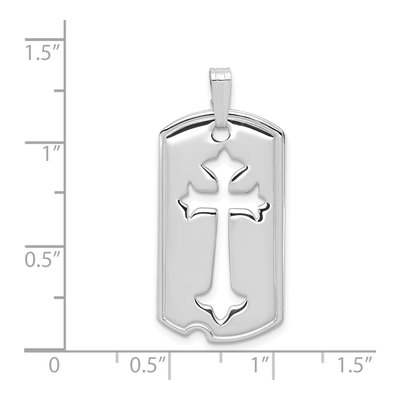 Sterling Silver Dog Tag Cross Pendant – view 5