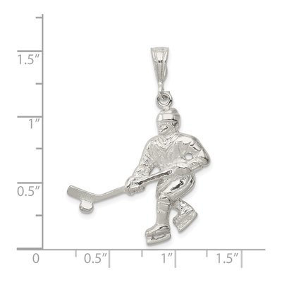 Sterling Silver Hockey Player Pendant – view 4