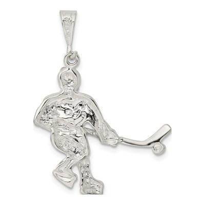 Sterling Silver Hockey Player Pendant – view 5
