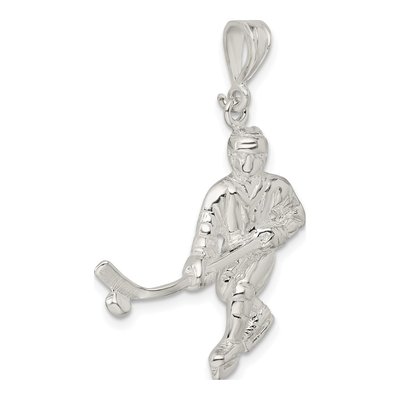 Sterling Silver Hockey Player Pendant – view 6