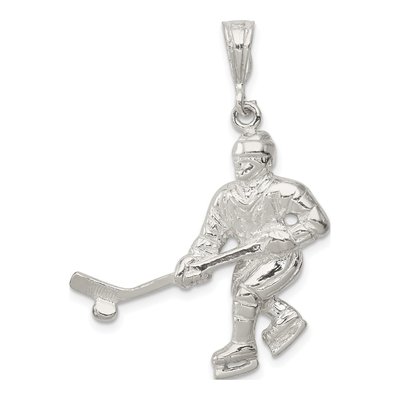 Sterling Silver Hockey Player Pendant