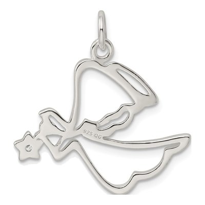 Sterling Silver CZ Angel Pendant – view 5