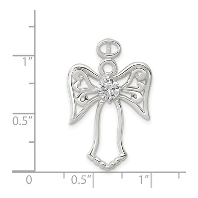 Sterling Silver CZ Angel Pendant – view 4