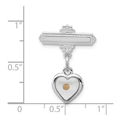 Sterling Silver Mustard Seed Heart Pin – view 4