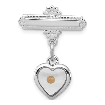 Sterling Silver Mustard Seed Heart Pin