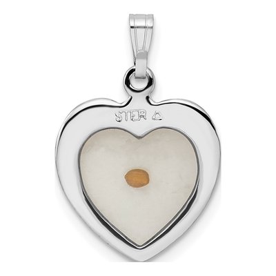 Sterling Silver Mustard Seed Heart Pendant – view 4