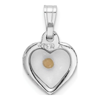 Sterling Silver Mustard Seed Heart Pendant – view 4
