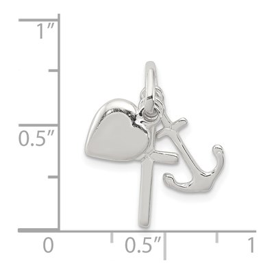 Sterling Silver Anchor Heart Pendant – view 4