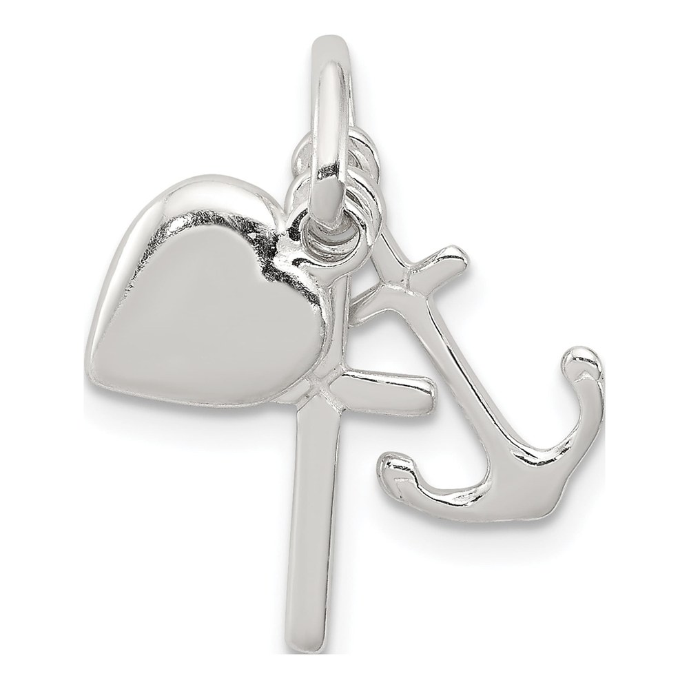 Sterling Silver Anchor Heart Pendant