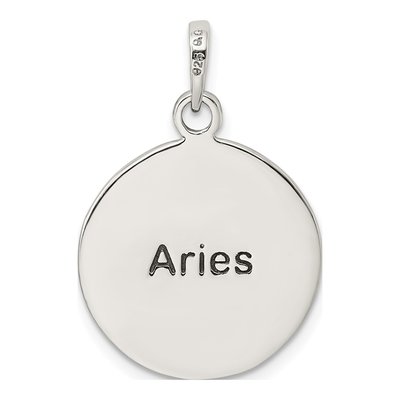 Sterling Silver Aries Zodiac Pendant – view 5