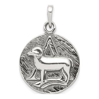 Sterling Silver Aries Zodiac Pendant