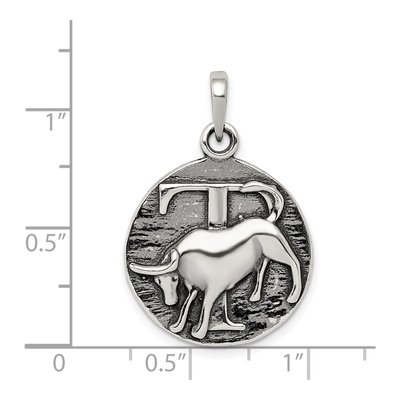 Sterling Silver Taurus Zodiac Pendant – view 4