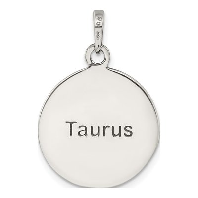Sterling Silver Taurus Zodiac Pendant – view 5
