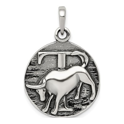Sterling Silver Taurus Zodiac Pendant