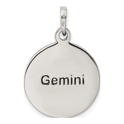 Sterling Silver Gemini Zodiac Pendant – view 5