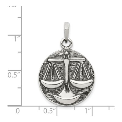 Sterling Silver Libra Zodiac Pendant – view 4