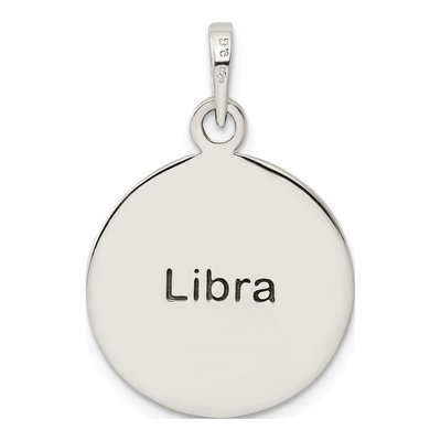 Sterling Silver Libra Zodiac Pendant – view 5