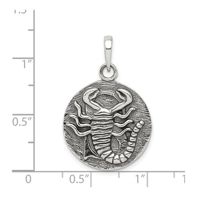 Sterling Silver Scorpio Zodiac Pendant – view 4
