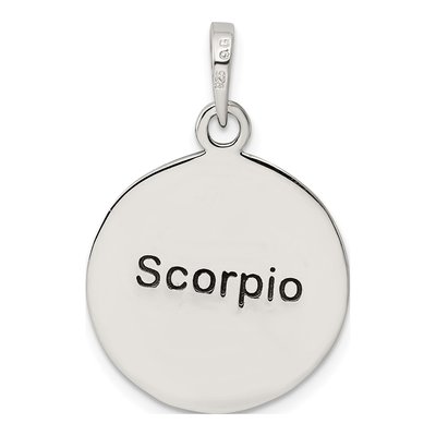 Sterling Silver Scorpio Zodiac Pendant – view 5