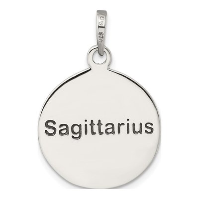 Sterling Silver Sagittarius Zodiac Pendant – view 5