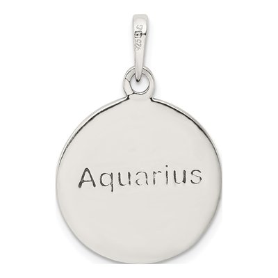 Sterling Silver Aquarius Zodiac Pendant – view 5