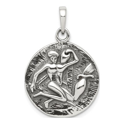 Sterling Silver Aquarius Zodiac Pendant