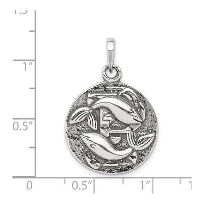 Sterling Silver Pisces Zodiac Pendant – view 4