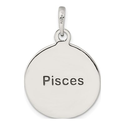 Sterling Silver Pisces Zodiac Pendant – view 5