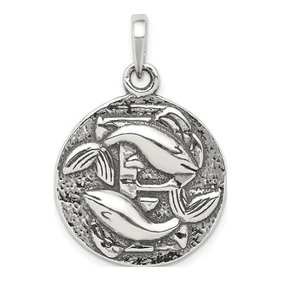 Sterling Silver Pisces Zodiac Pendant