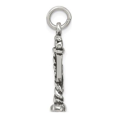 Sterling Silver Antiqued Menorah Charm – view 3