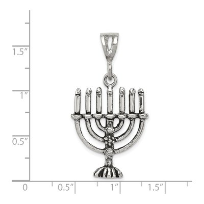 Sterling Silver Antiqued Menorah Charm – view 4