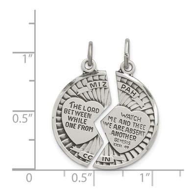 Sterling Silver Mizpah 2-Piece Pendant – view 4