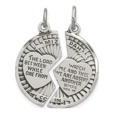 Sterling Silver Mizpah 2-Piece Pendant