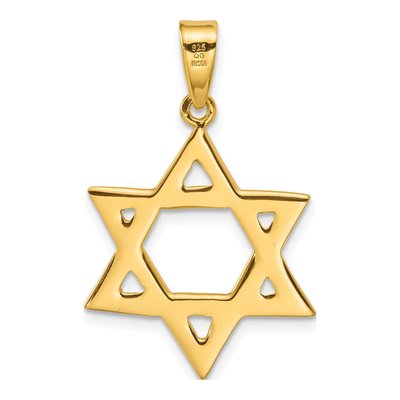 Gold-Plated Sterling Silver Star of David Pendant – view 4
